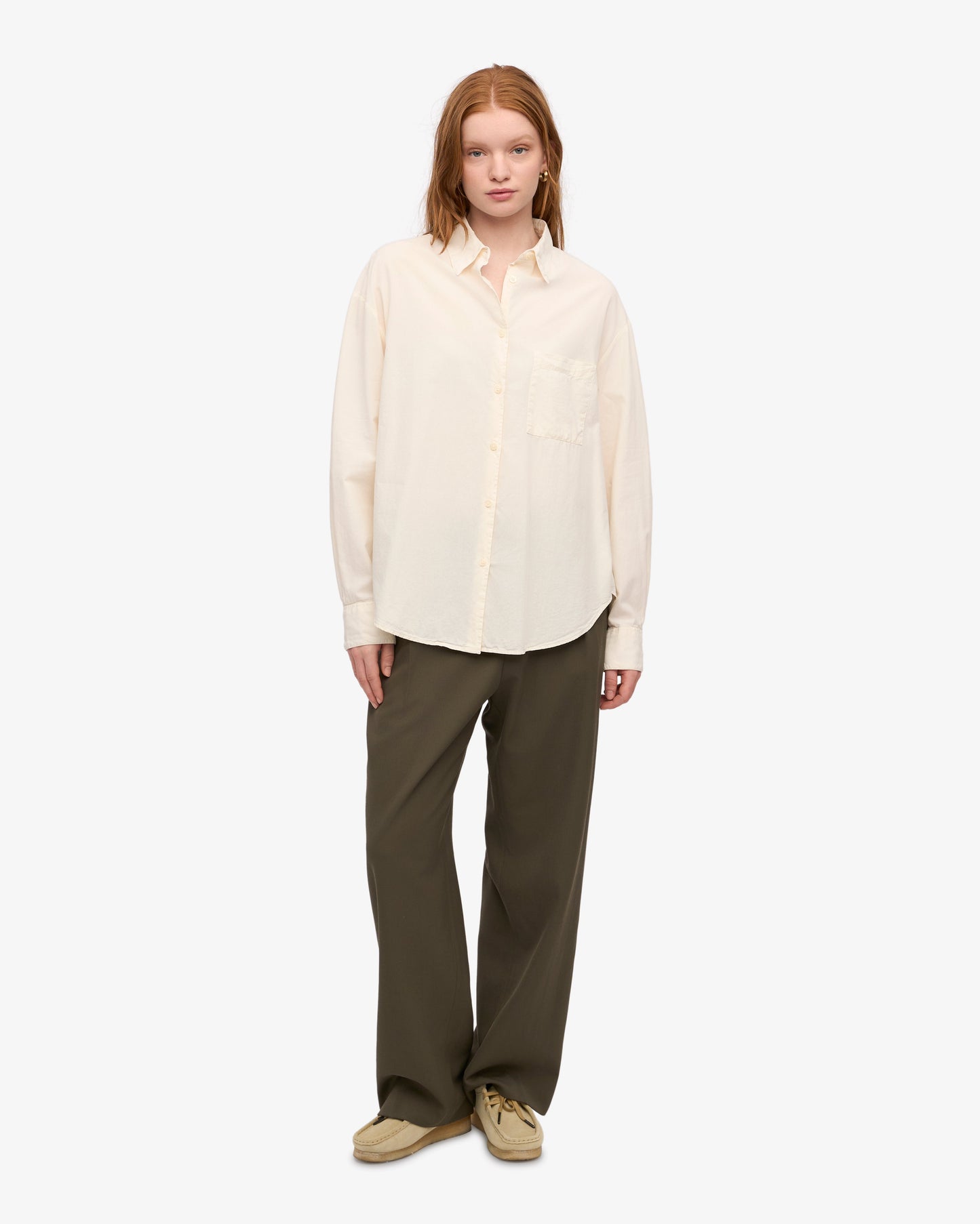 Chemise ample en lin bio | écru "organic linen oversized shirt - ivory white"