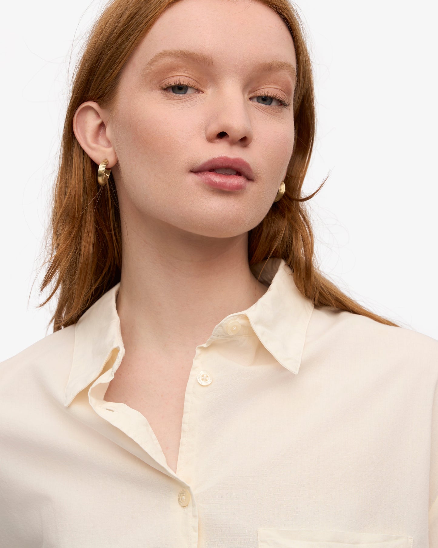 Chemise ample en lin bio | écru "organic linen oversized shirt - ivory white"