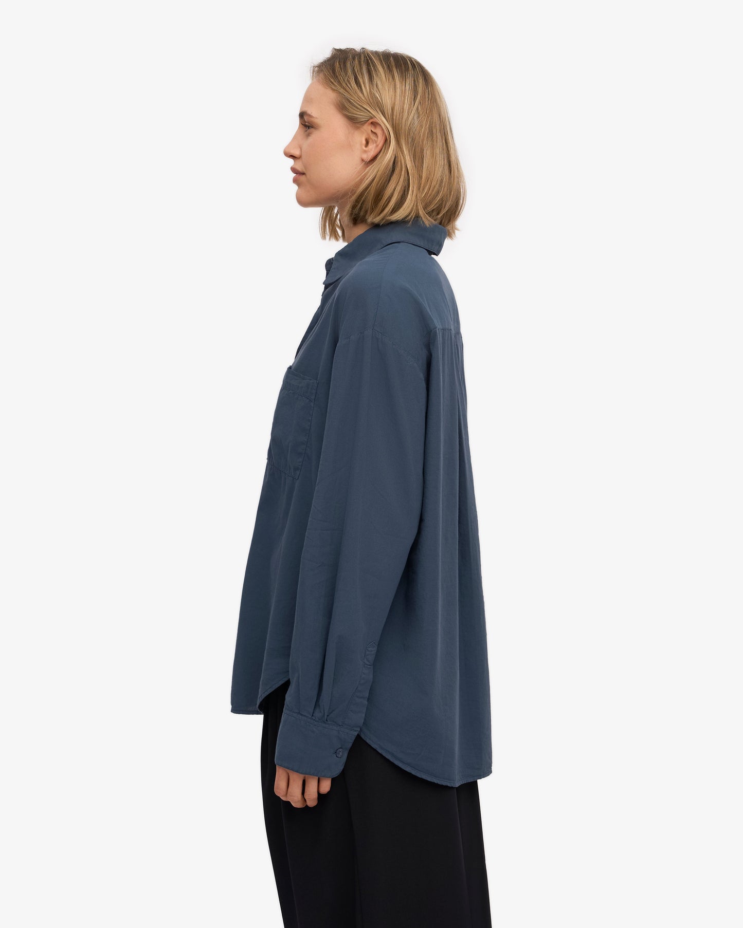 Chemise ample en lin bio | bleu "organic linen oversized shirt - petrol blue"