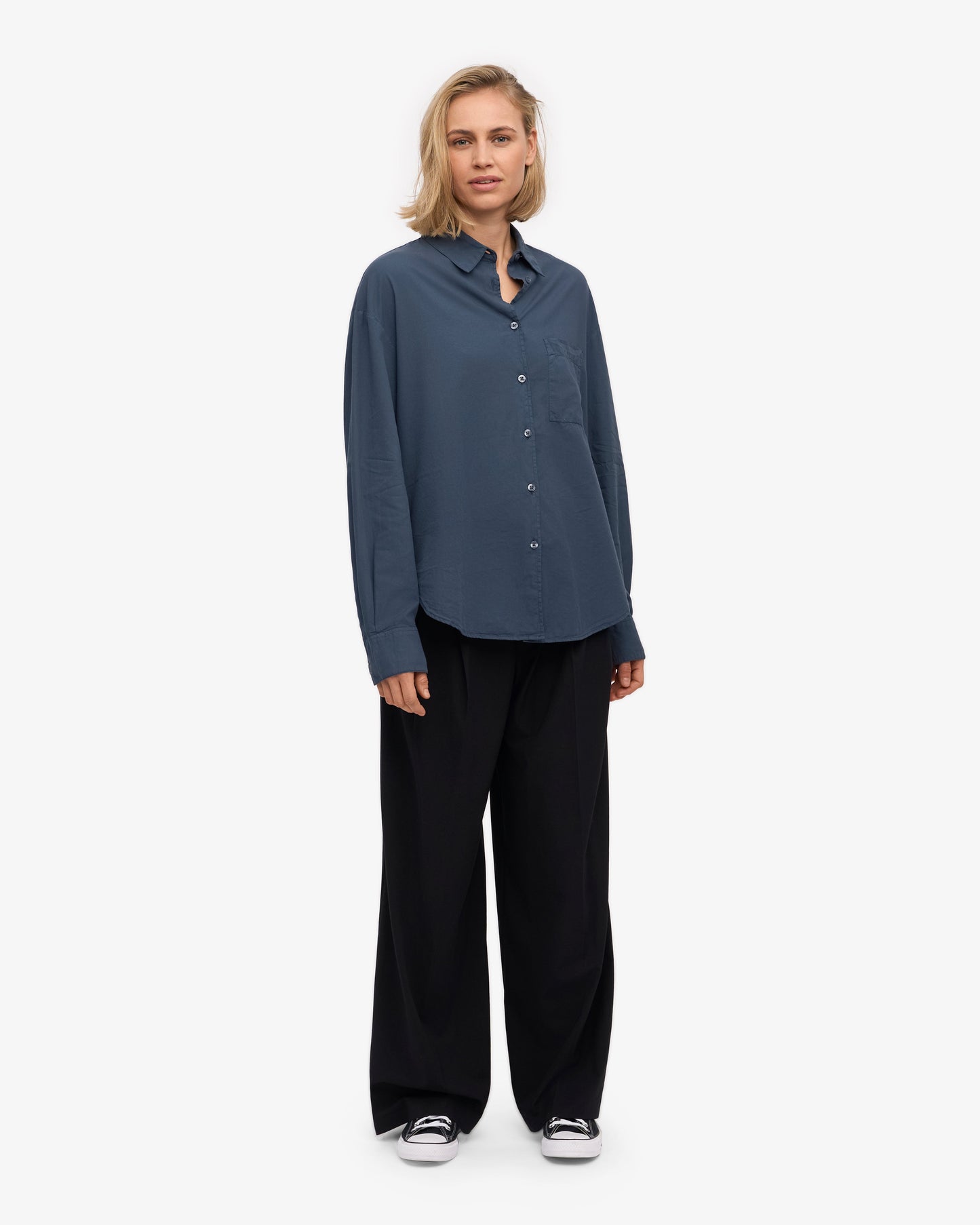 Chemise ample en lin bio | bleu "organic linen oversized shirt - petrol blue"
