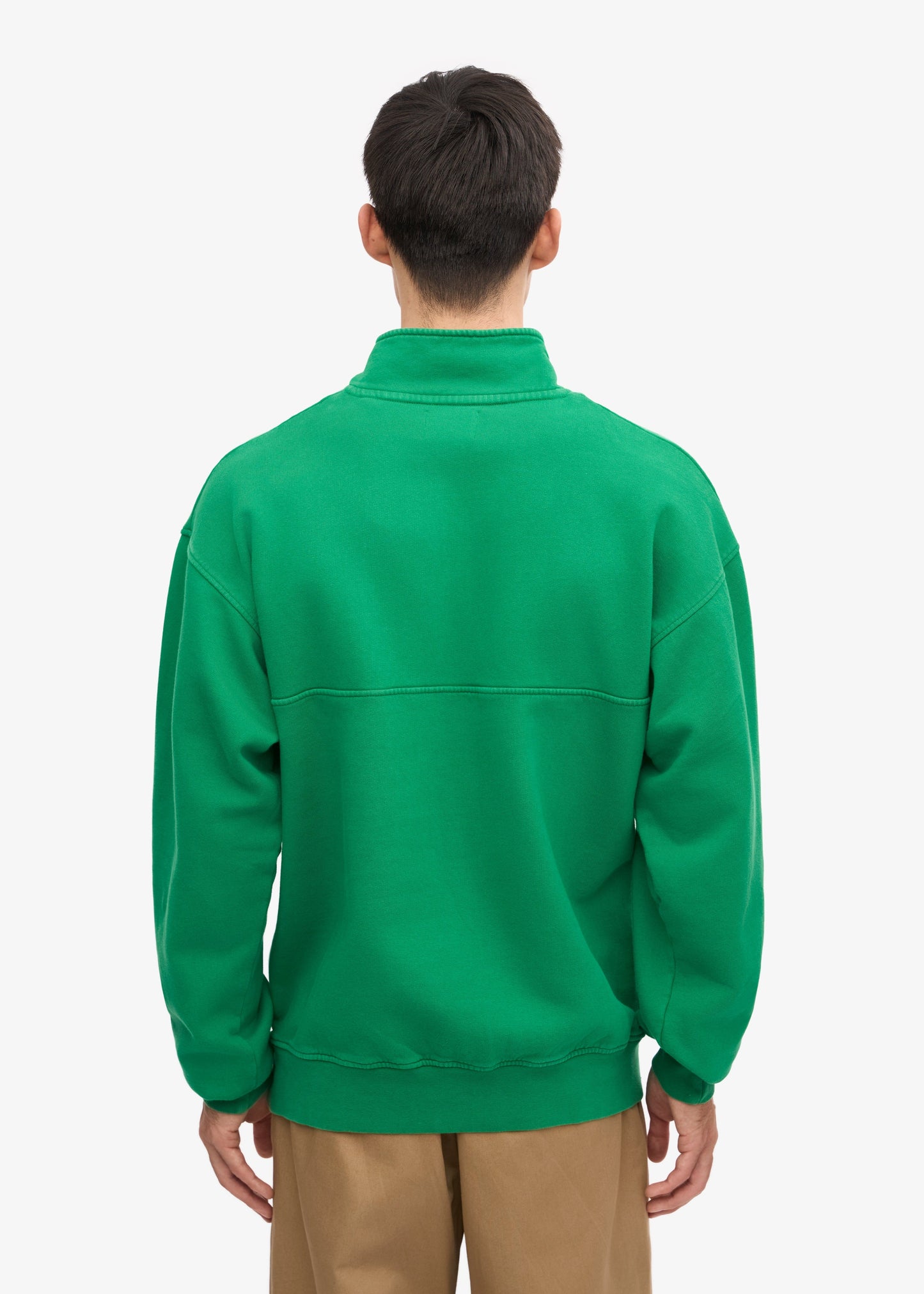 Sweat col zippé en coton biologique | vert "organic quarter zip - kelly green"