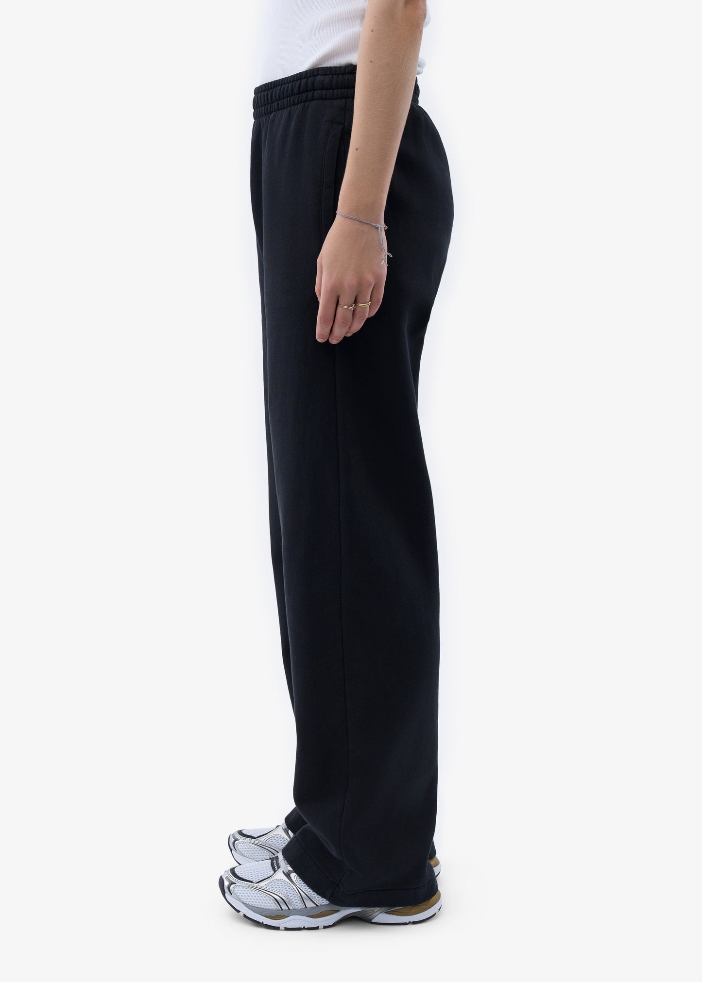 Jogging en coton bio | noir "organic straight leg sweatpants - deep black"