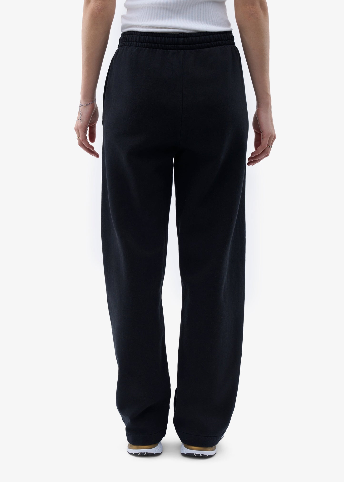 Jogging en coton bio | noir "organic straight leg sweatpants - deep black"