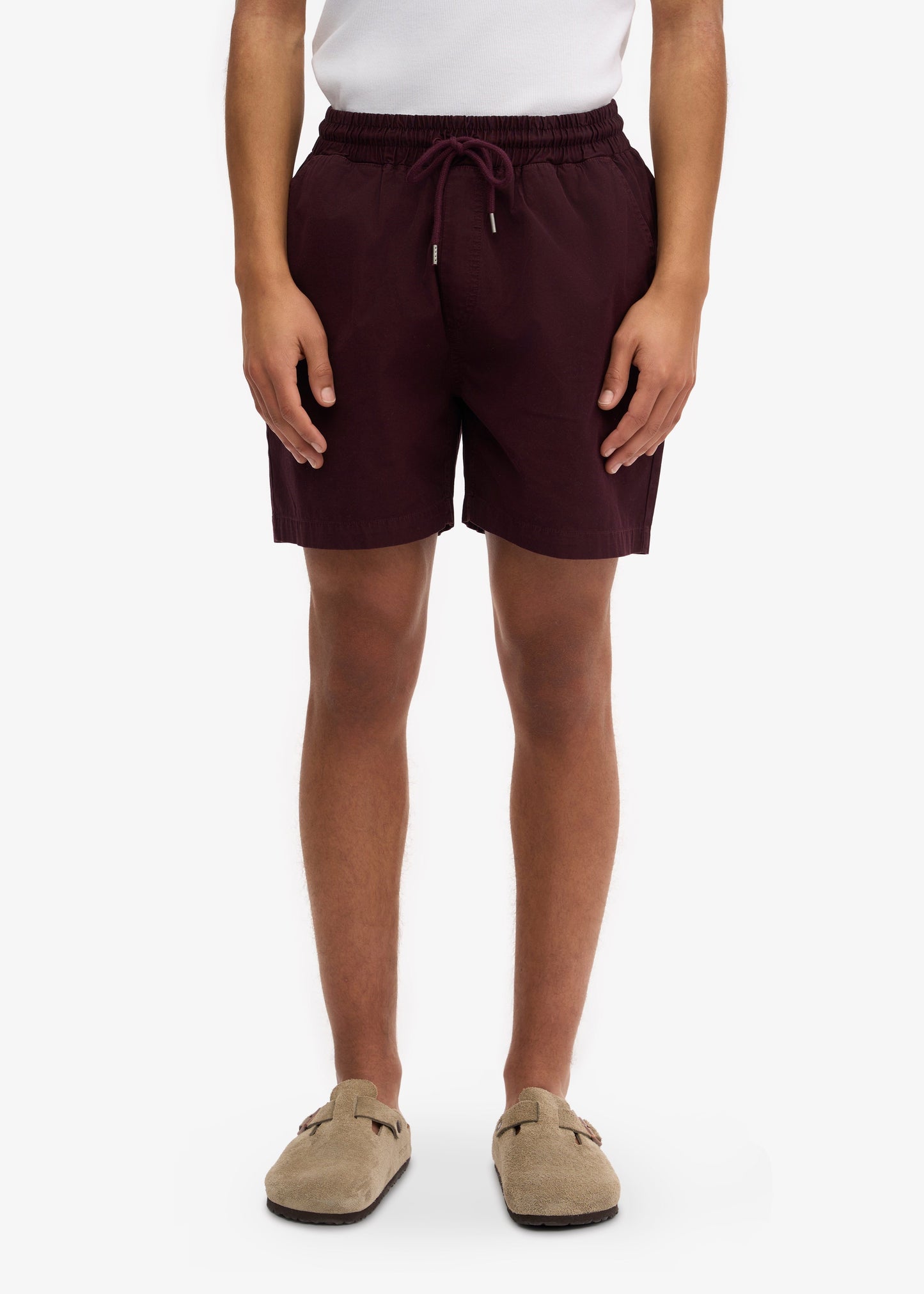 Short en sergé de coton bio | Bordeaux "twill shorts oxblood red"