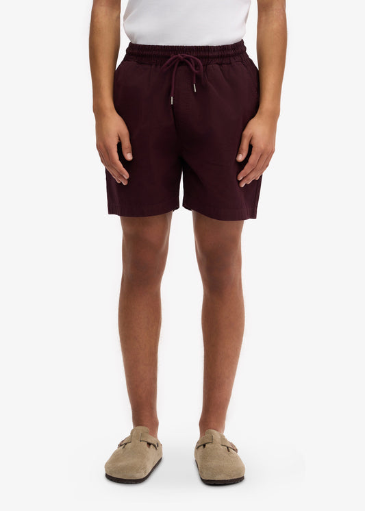 Short en sergé de coton bio | Bordeaux "twill shorts oxblood red"