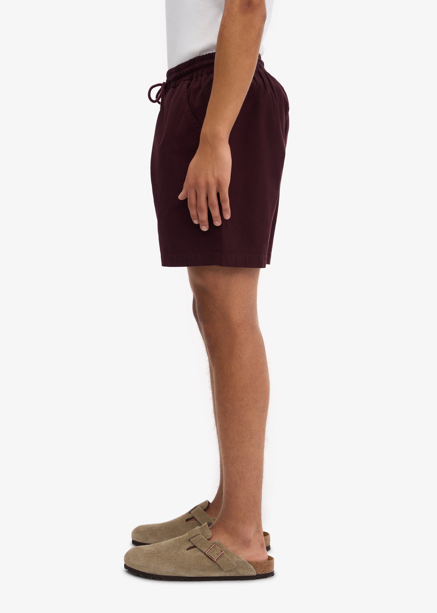 Short en sergé de coton bio | Bordeaux "twill shorts oxblood red"