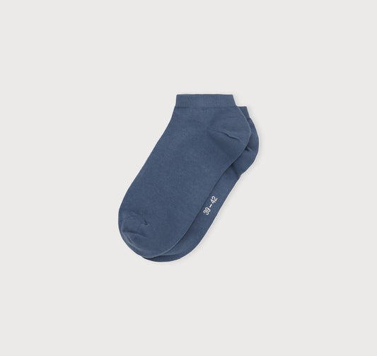 Pack 2 paires de chaussettes basses en coton bio | Bleu "stone blue"