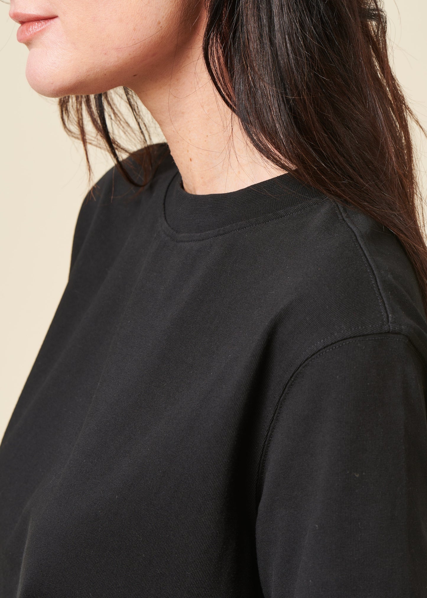 T-shirt boxy en coton bio | noir