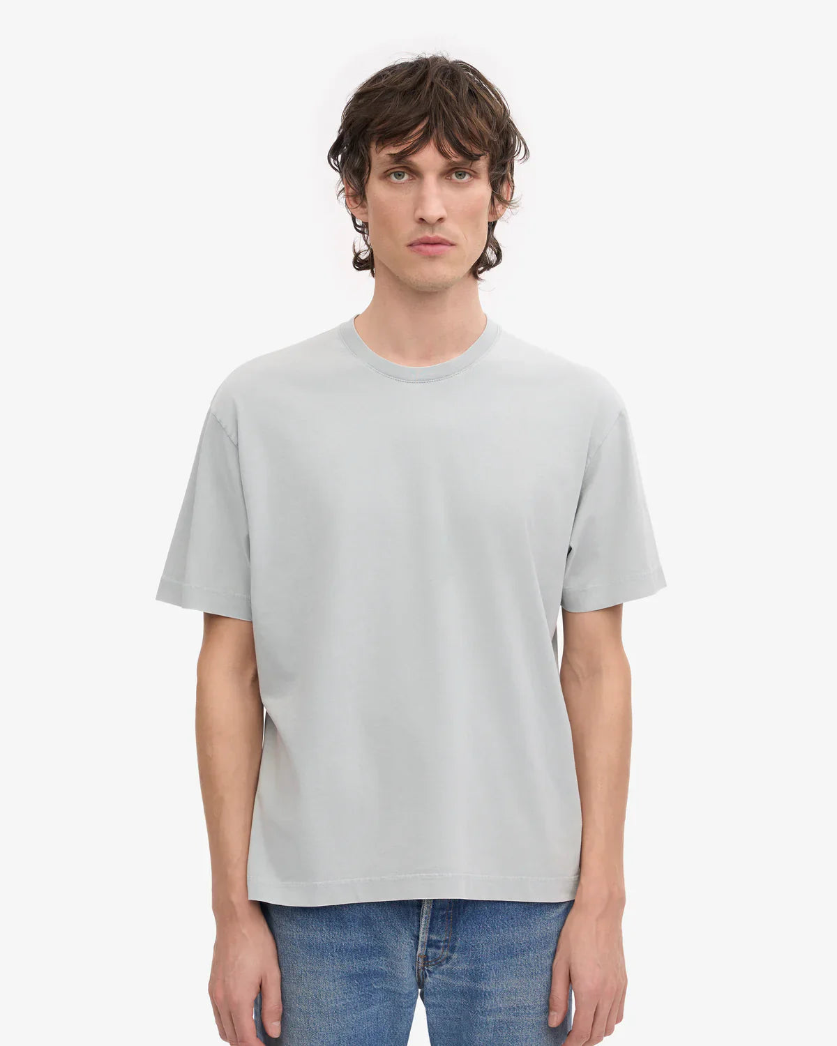T-shirt manches courtes oversize délavé en coton bio | gris "faded grey"