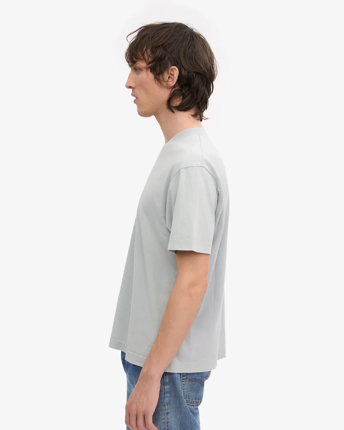 T-shirt manches courtes oversize délavé en coton bio | gris "faded grey"