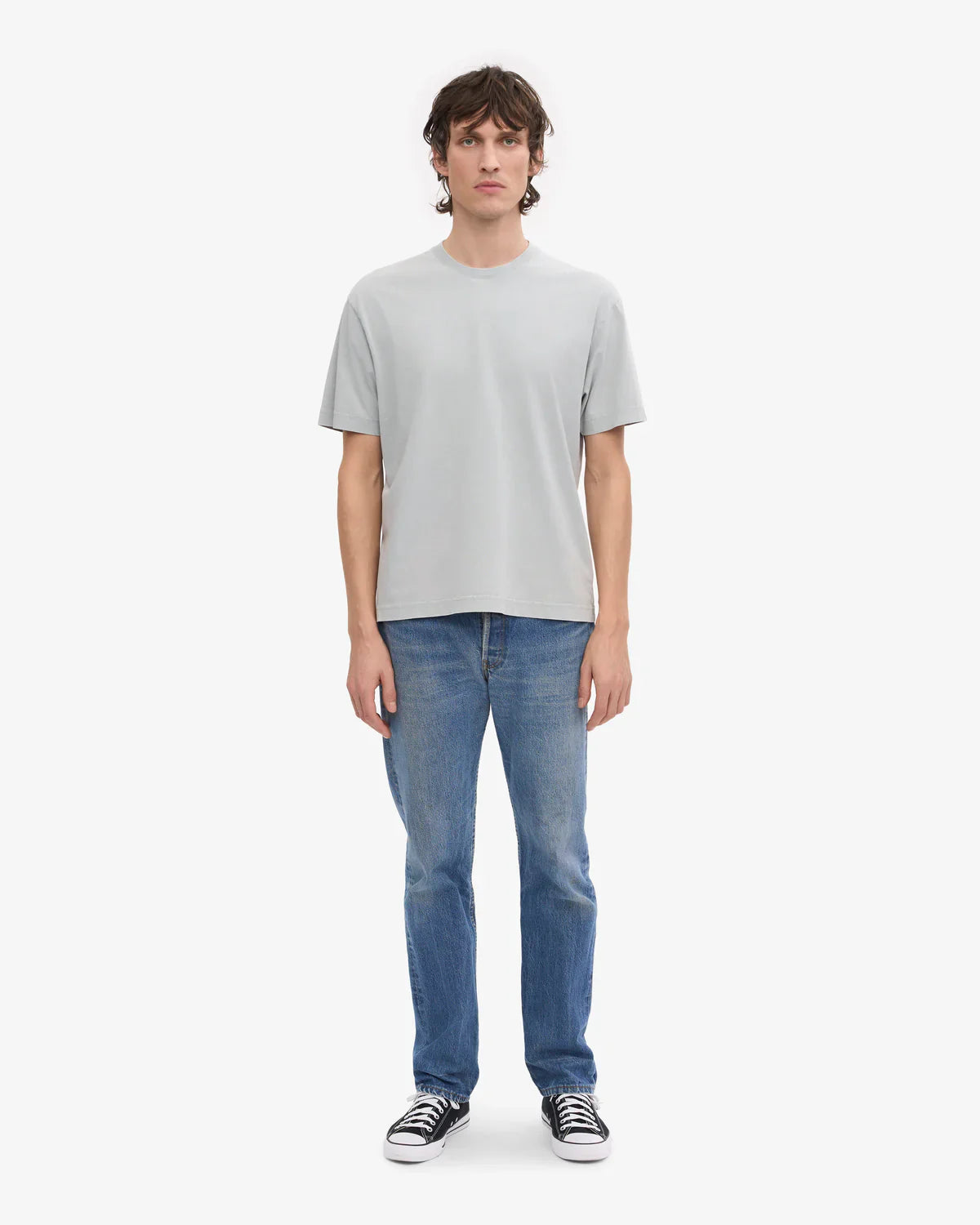 T-shirt manches courtes oversize délavé en coton bio | gris "faded grey"