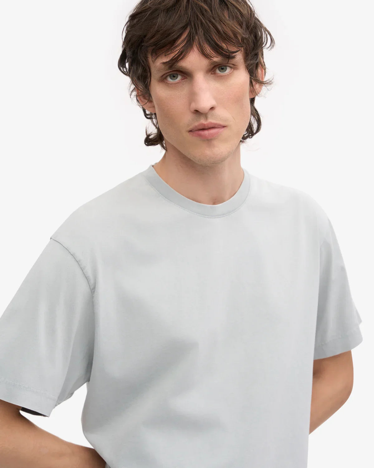 T-shirt manches courtes oversize délavé en coton bio | gris "faded grey"