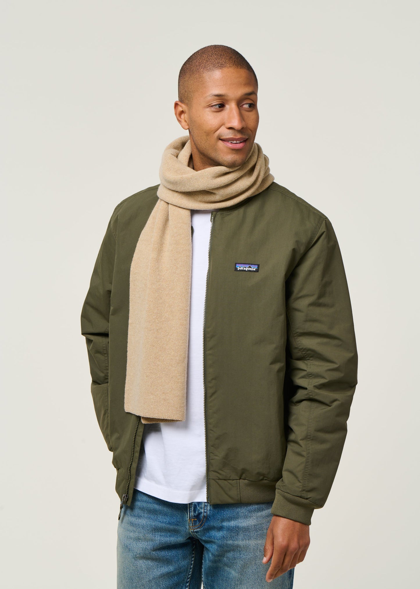 écharpe en laine mérinos recyclée | beige