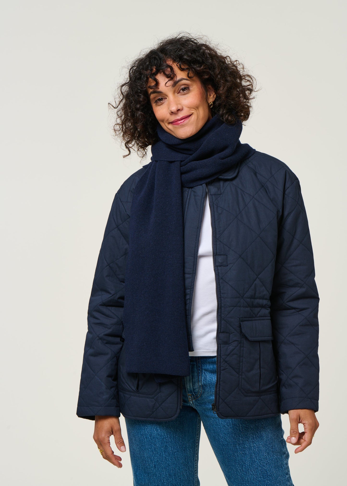 écharpe en laine mérinos recyclée | marine