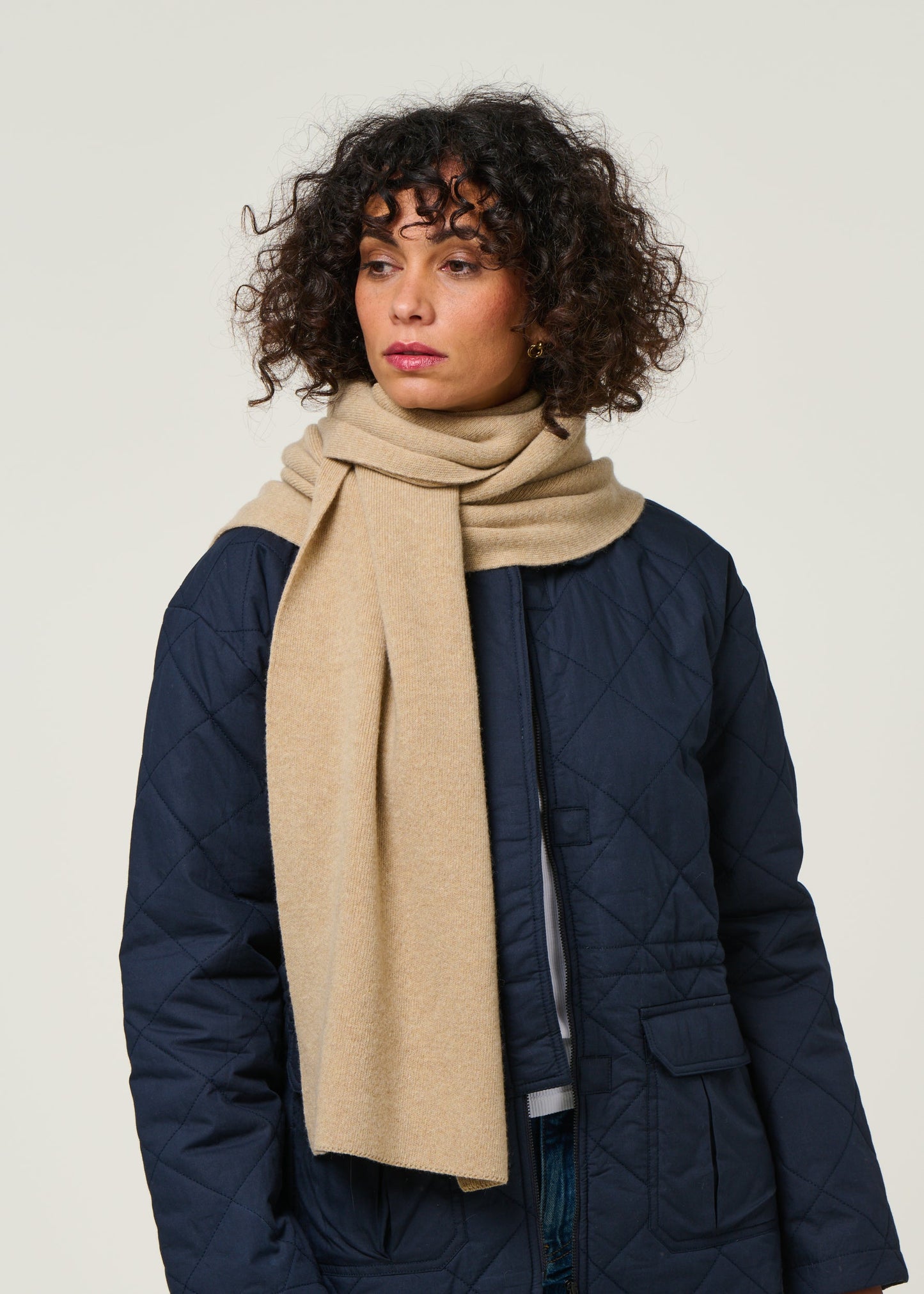 écharpe en laine mérinos recyclée | beige