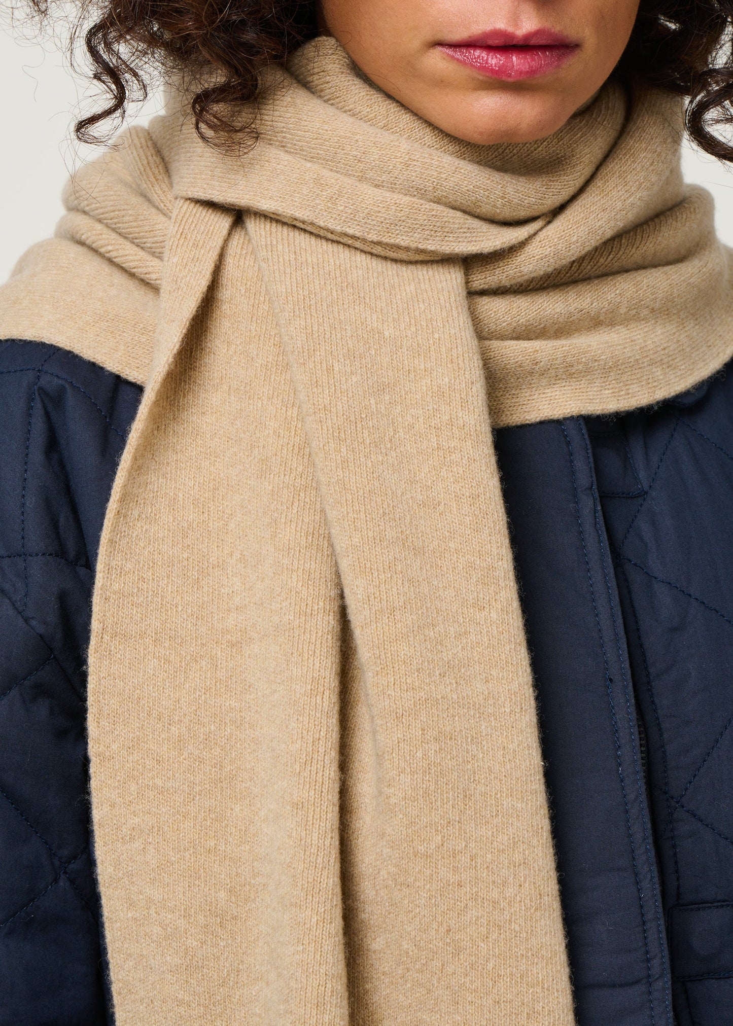écharpe en laine mérinos recyclée | beige