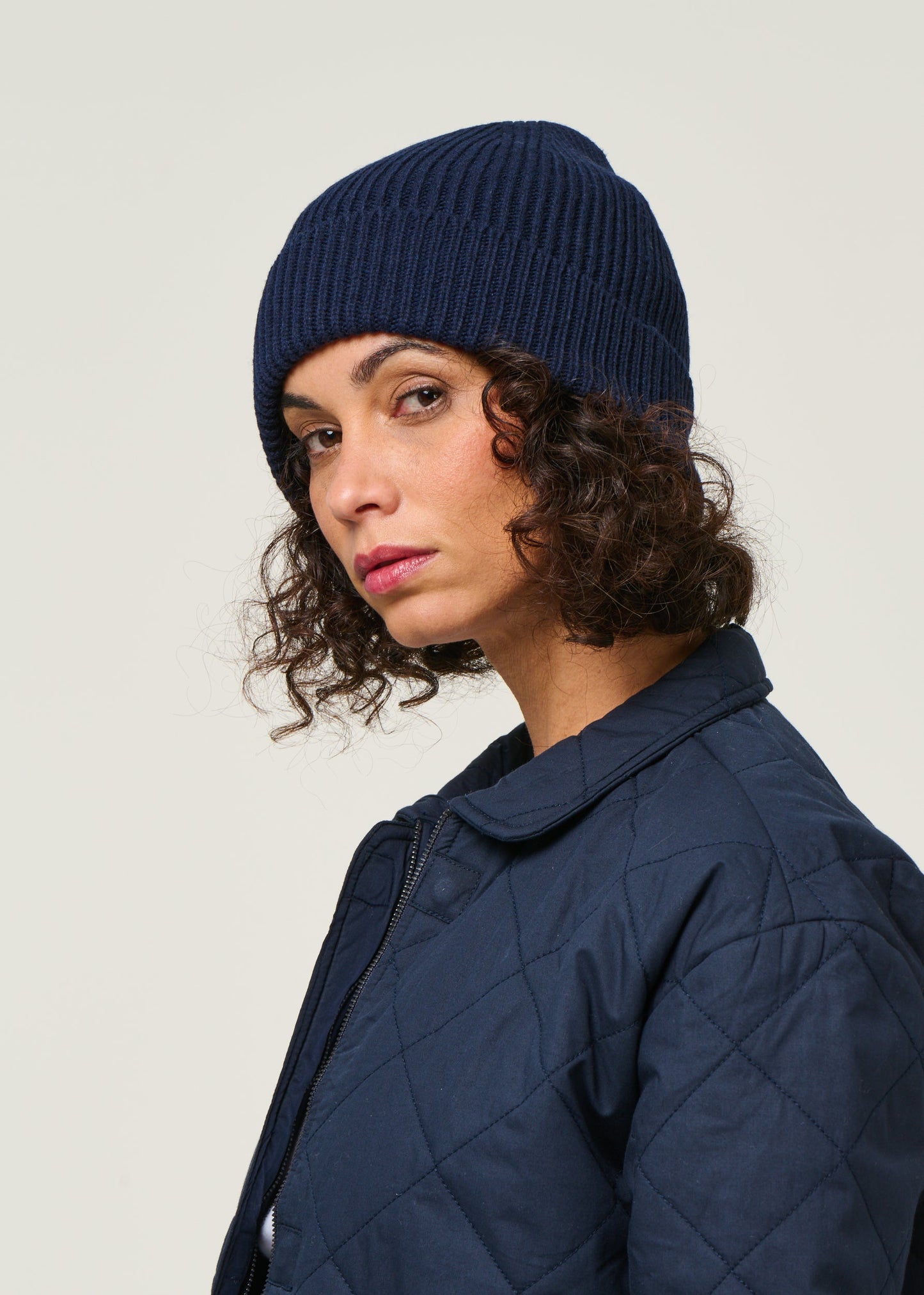 Bonnet en laine mérinos recyclée | marine