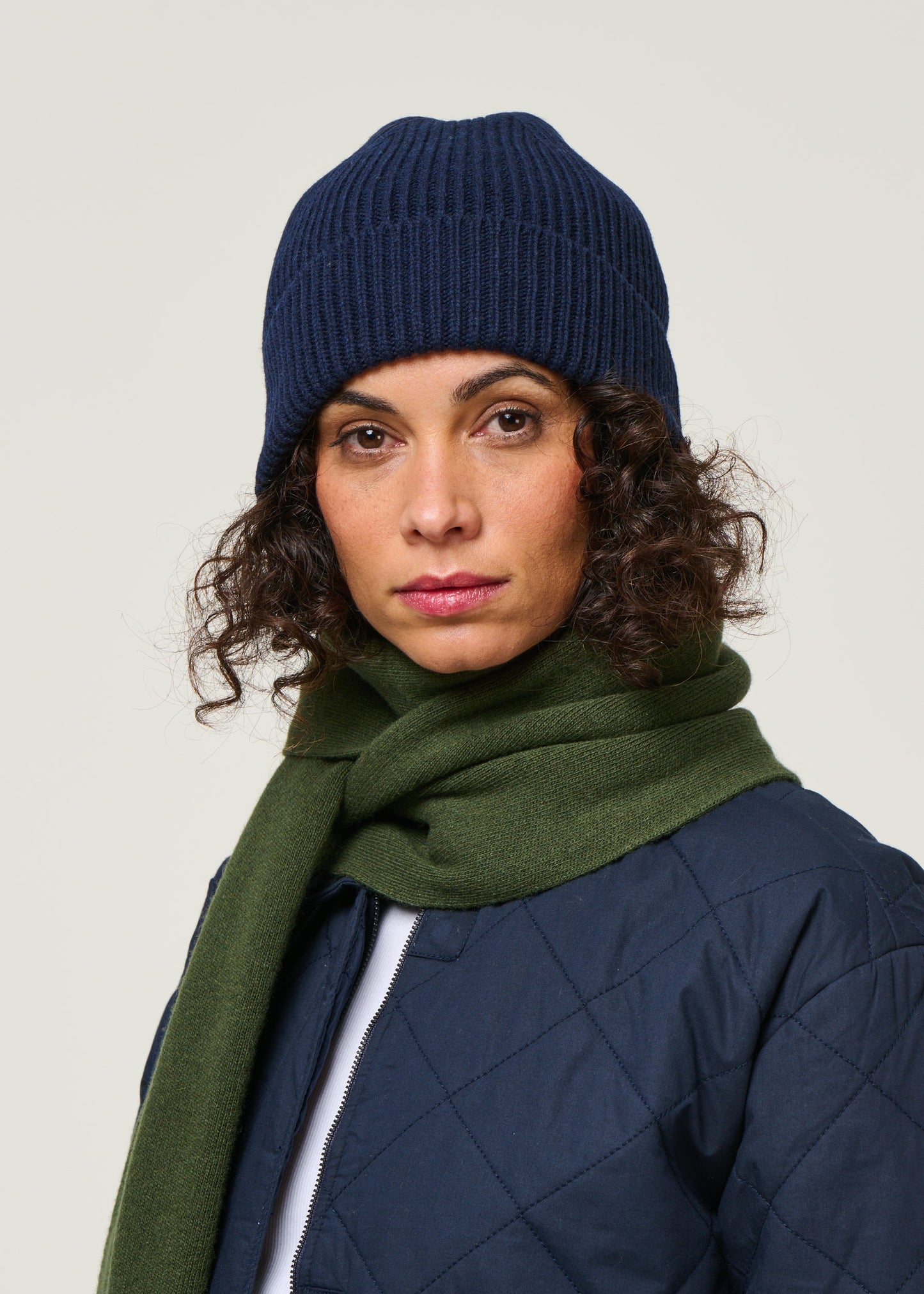 Bonnet en laine mérinos recyclée | marine