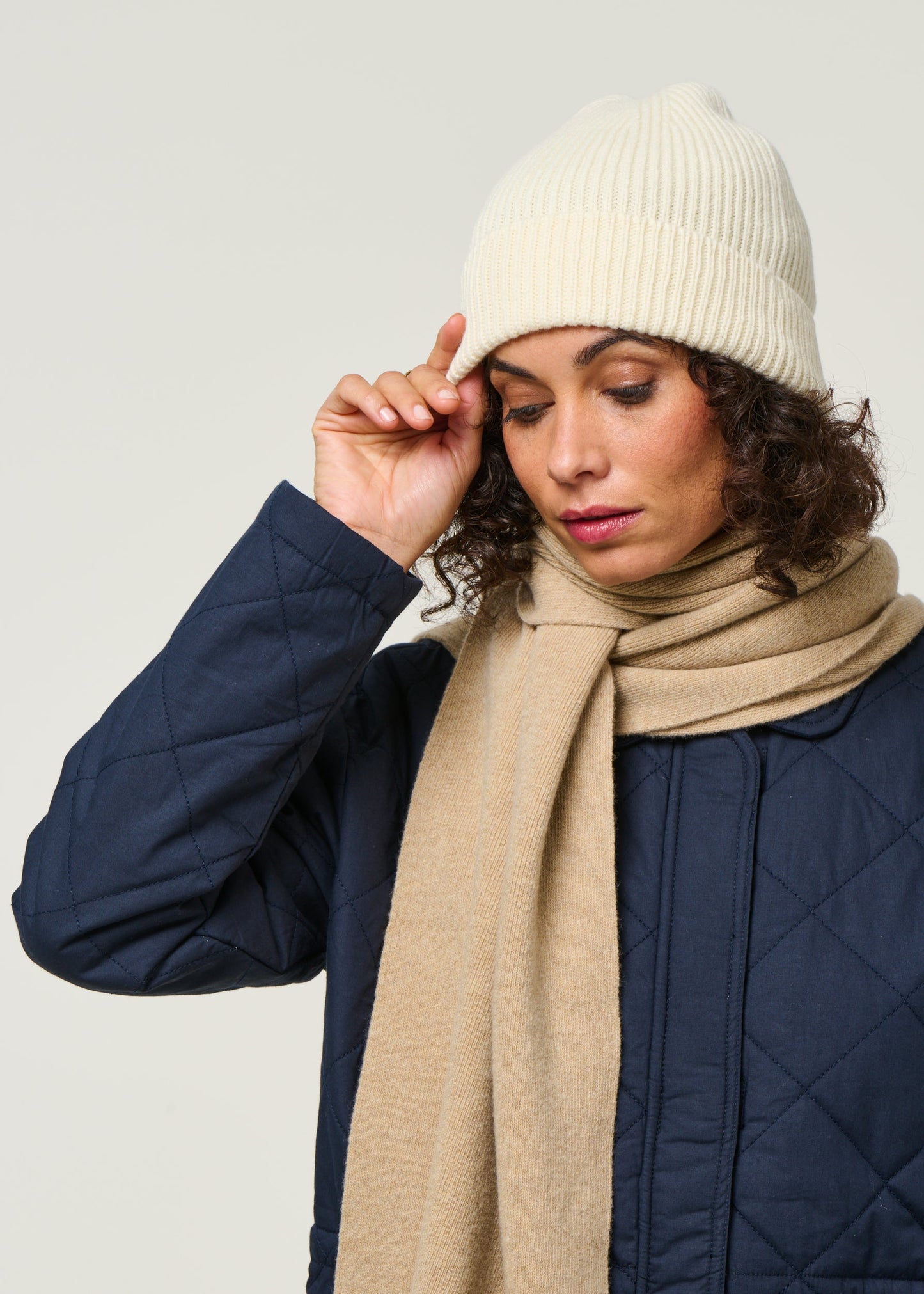 Bonnet en laine mérinos recyclée | écru