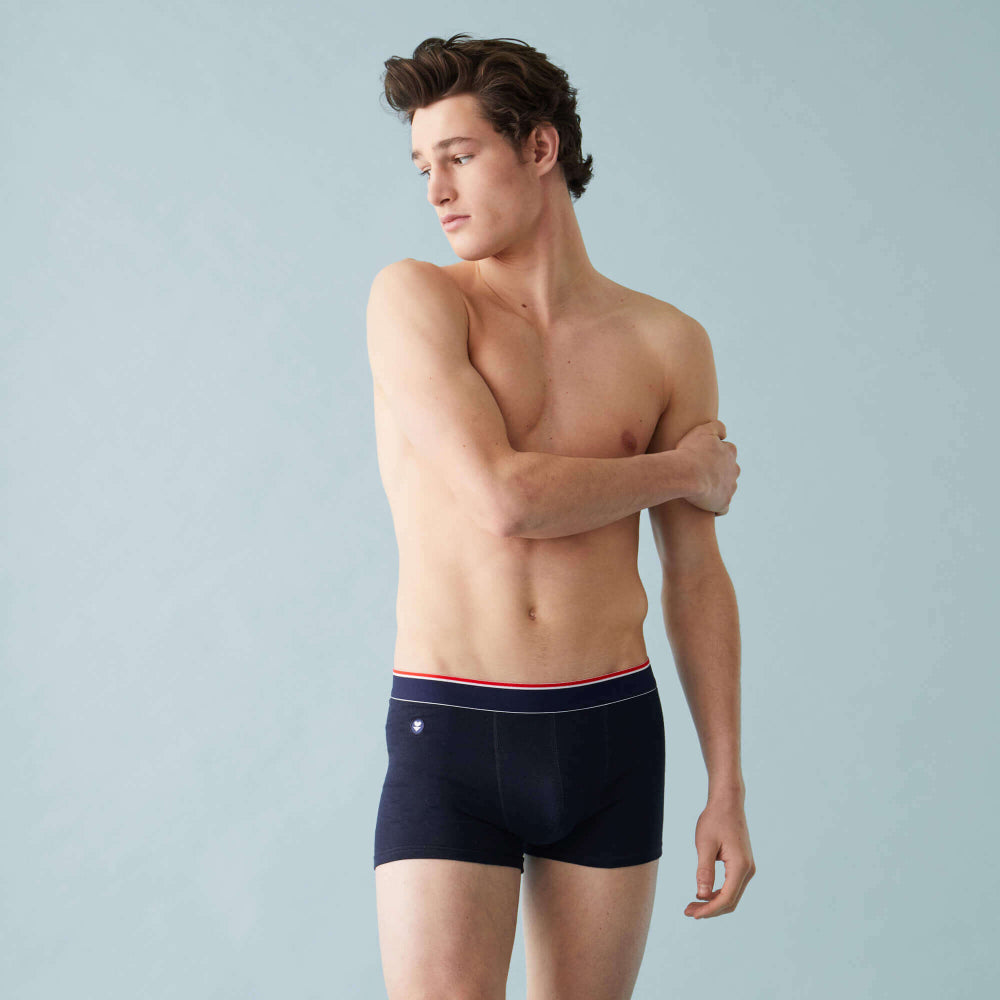 Pack 3 boxers en coton bio - marius trio plus mariniere/marine/gris