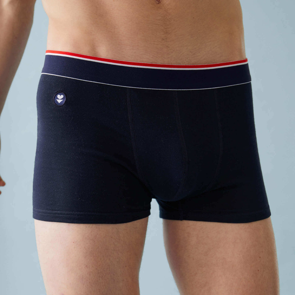 Pack 3 boxers en coton bio - marius trio plus mariniere/marine/gris