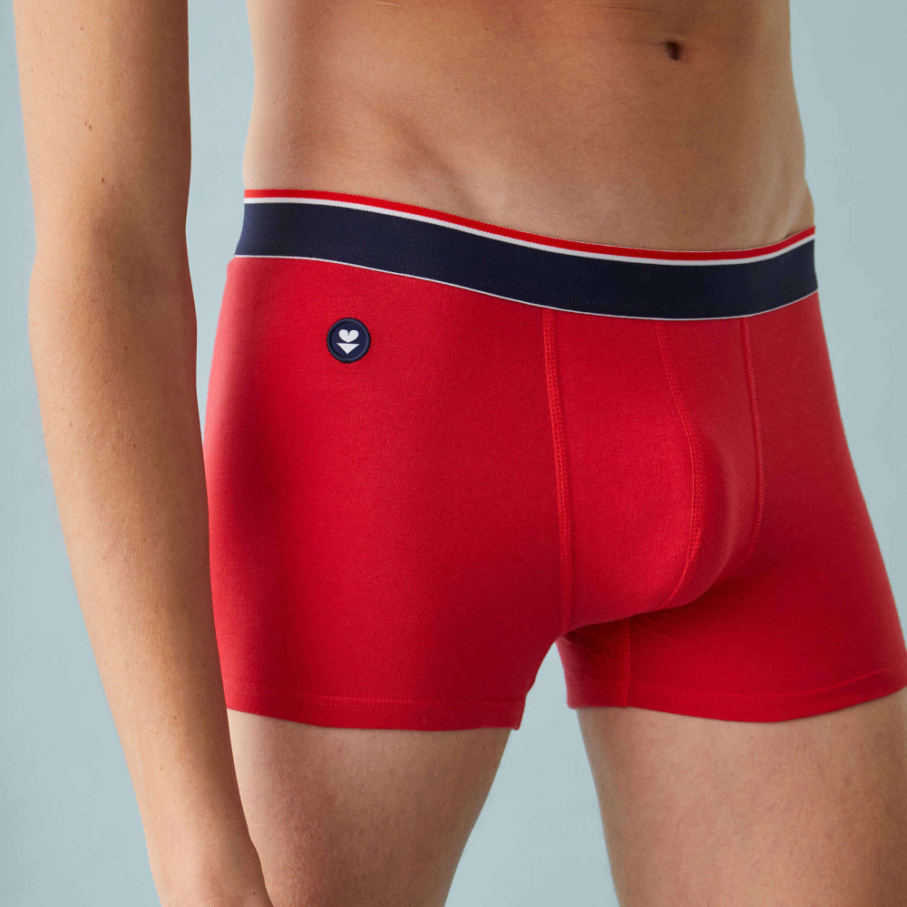 Pack 3 boxers en coton bio - marius trio plus marine/blac/rouge