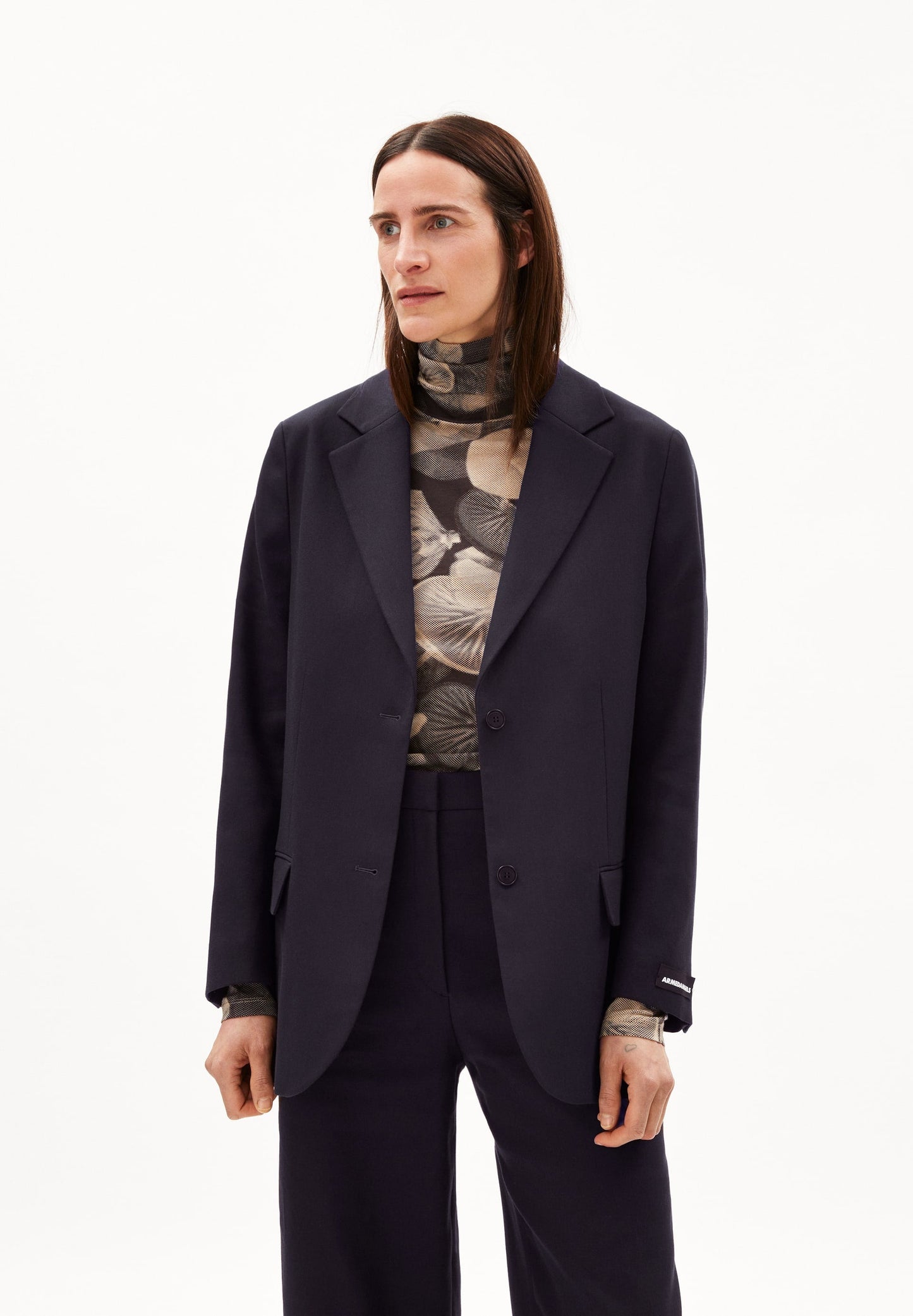 Blazer en coton bio | Marron foncé "palilaa cool ash"