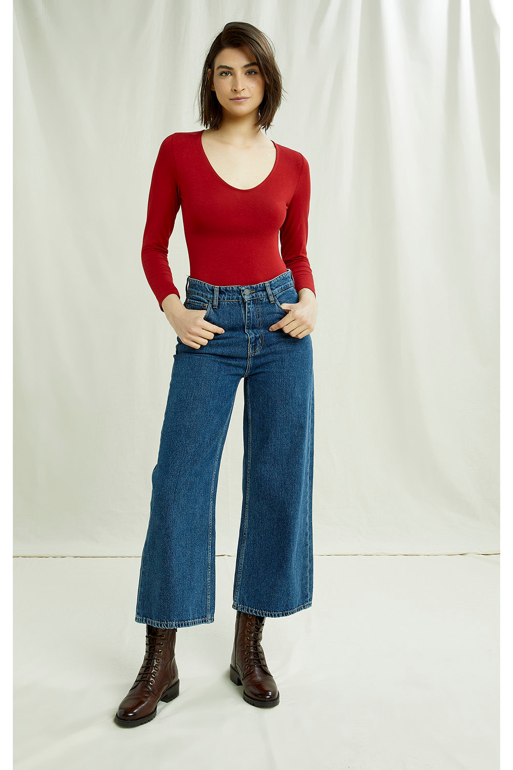 Body rouge en coton bio - palmer