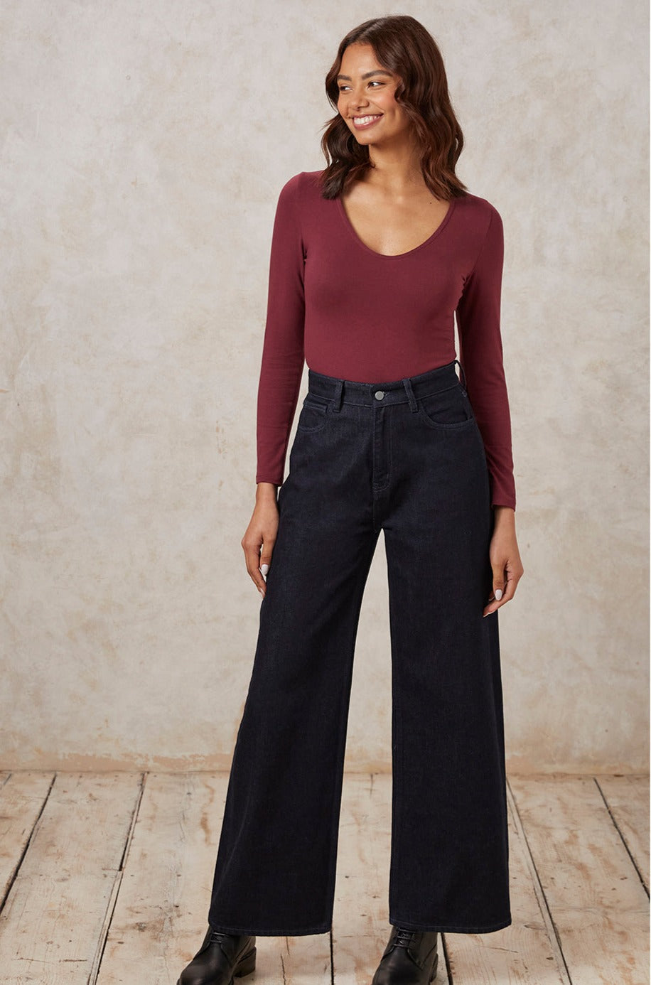 Body bordeaux en coton bio - palmer burgundy