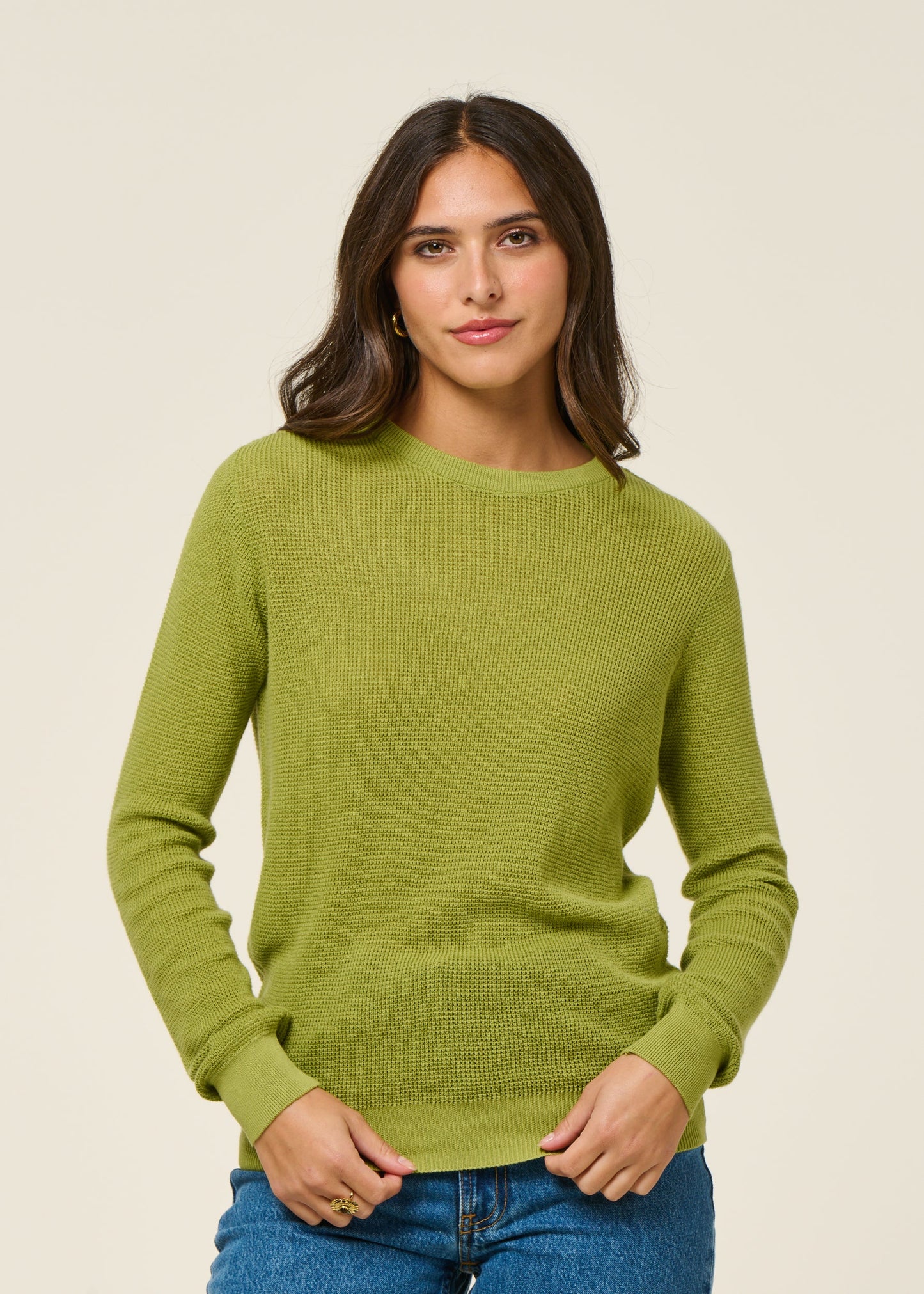 Pull en coton bio | vert "iradi - green"