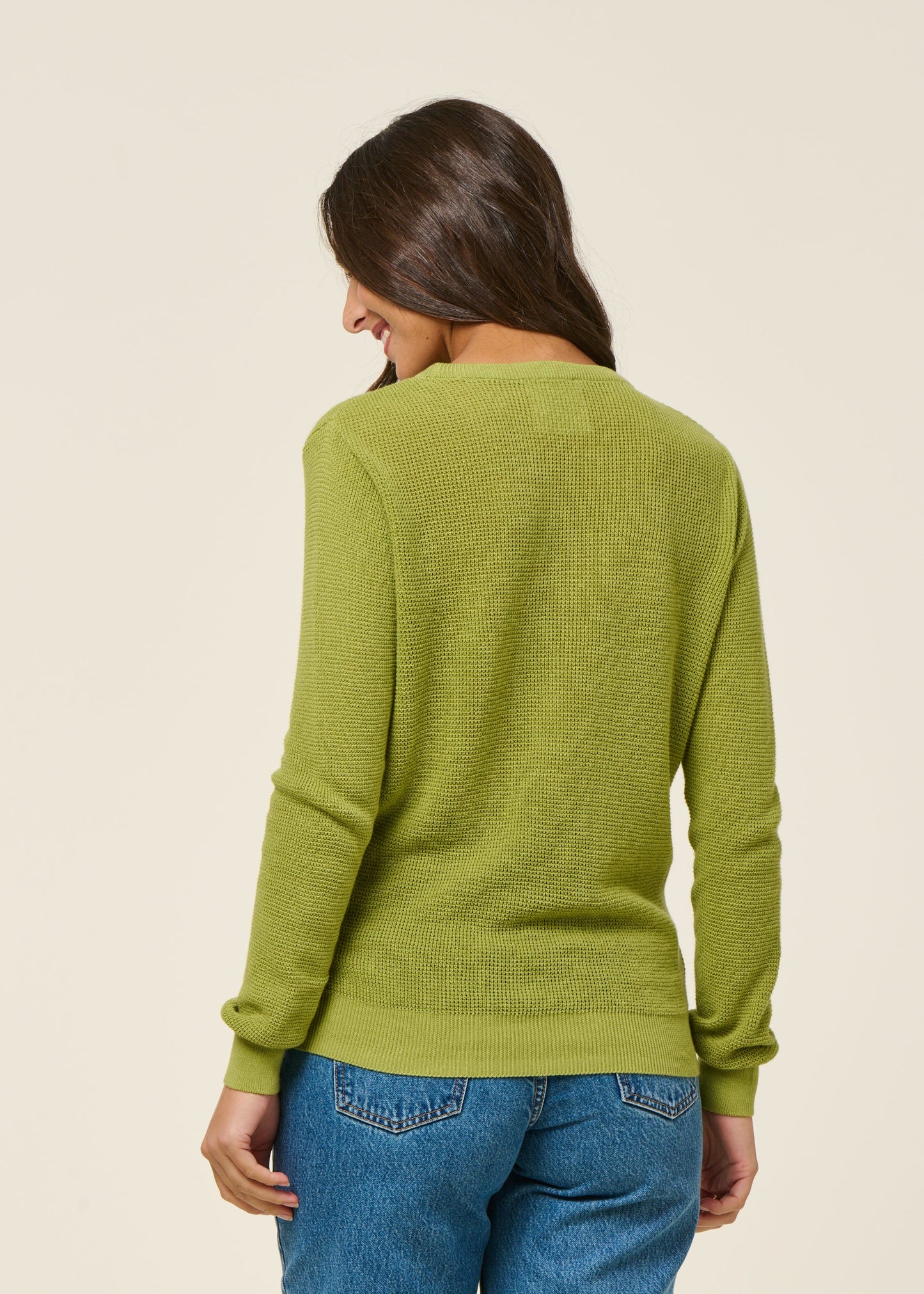 Pull en coton bio | vert "iradi - green"