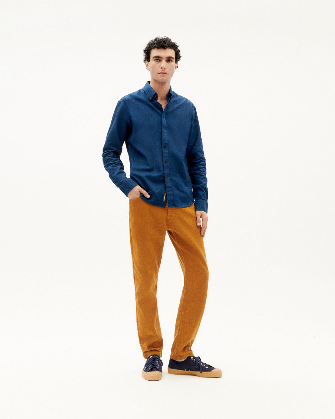 Pantalon droit camel velours en coton bio - egypt corduroy 5 pockets pants