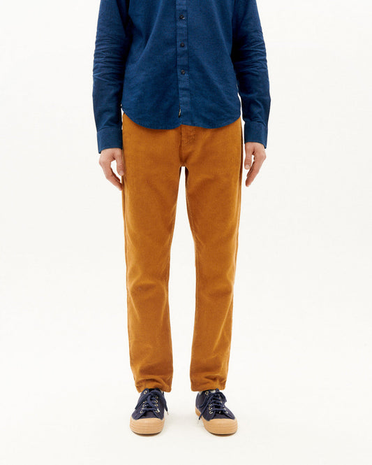 Pantalon droit camel velours en coton bio - egypt corduroy 5 pockets pants