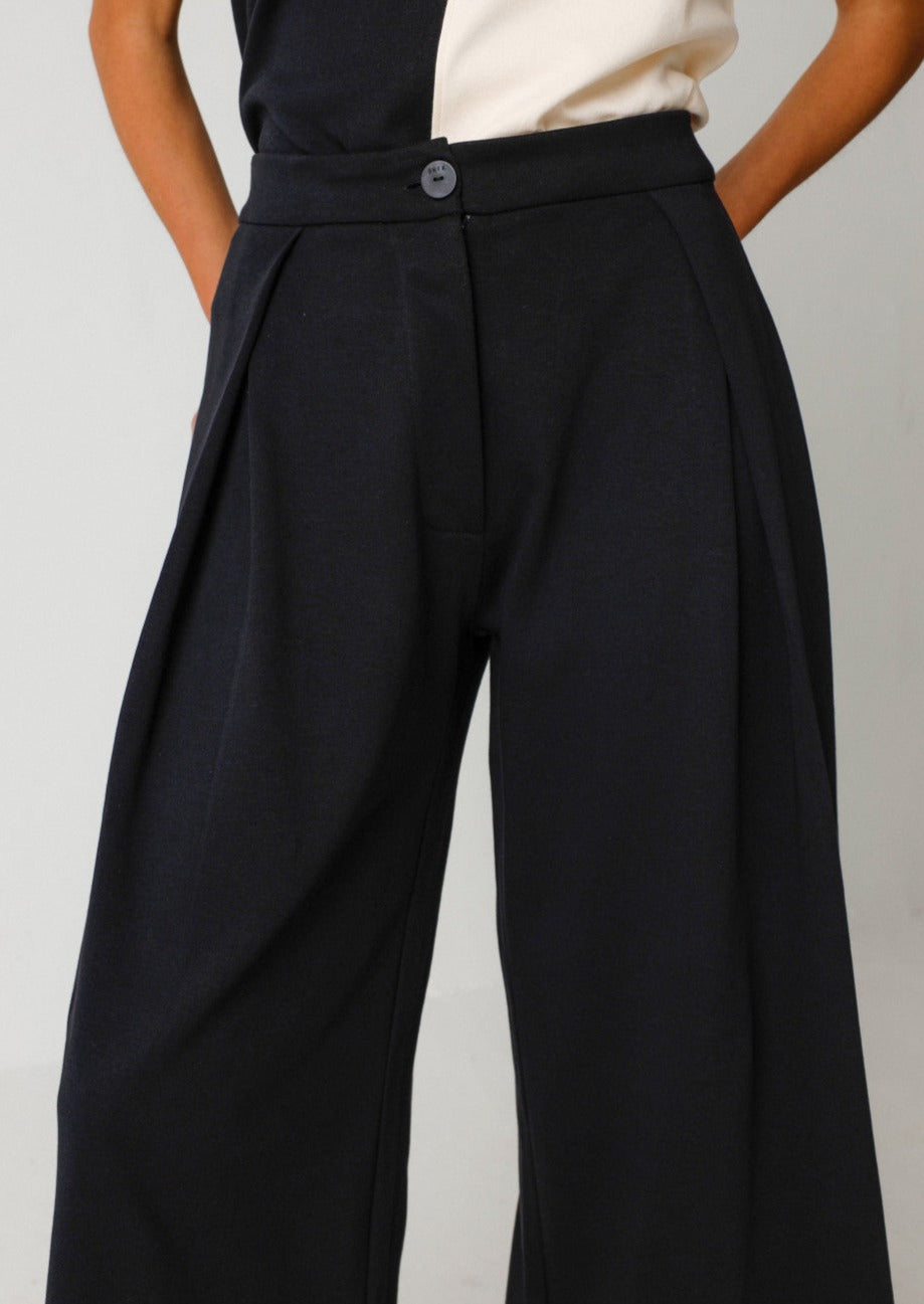 Pantalon ample en coton bio | noir "bakarne gots trouser black"