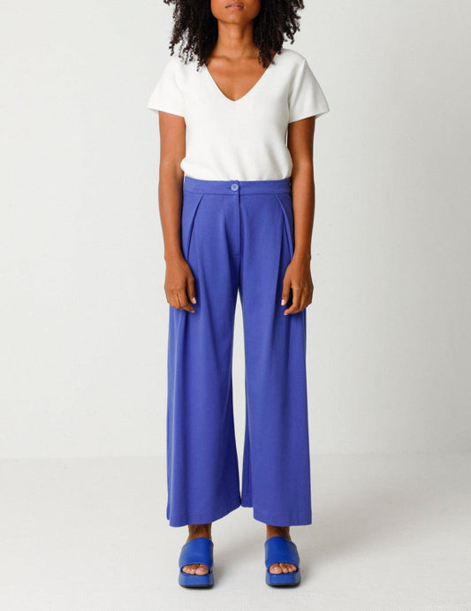 Pantalon ample en coton bio | bleu "bakarne gots trouser royal blue"