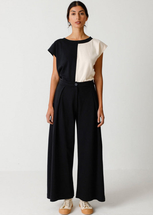 Pantalon ample en coton bio | noir "bakarne gots trouser black"