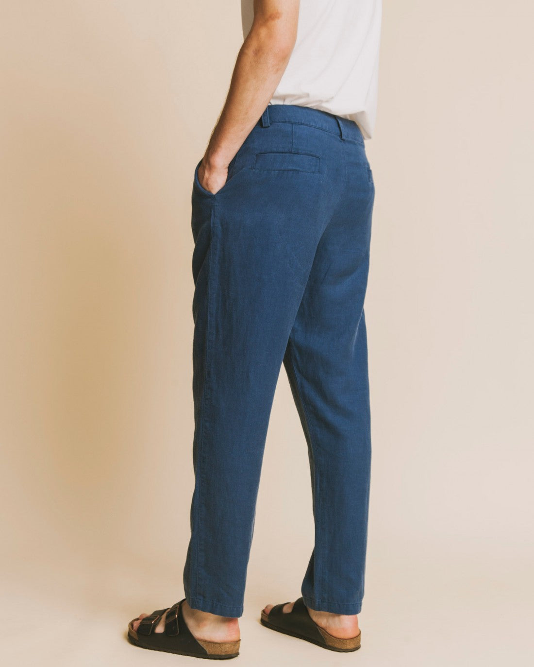 Pantalon bleu canard en chanvre et tencel - Marcelino