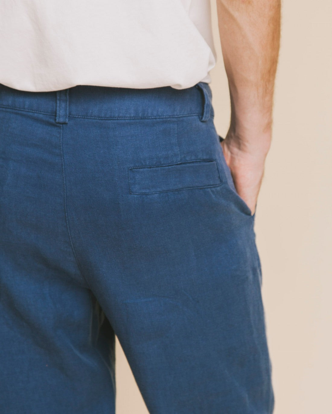 Pantalon bleu canard en chanvre et tencel - Marcelino