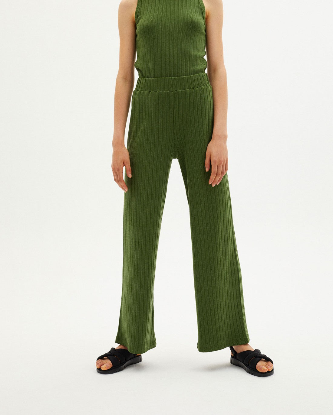Pantalon ample vert en tencel et recyclé - green trash dalia pants
