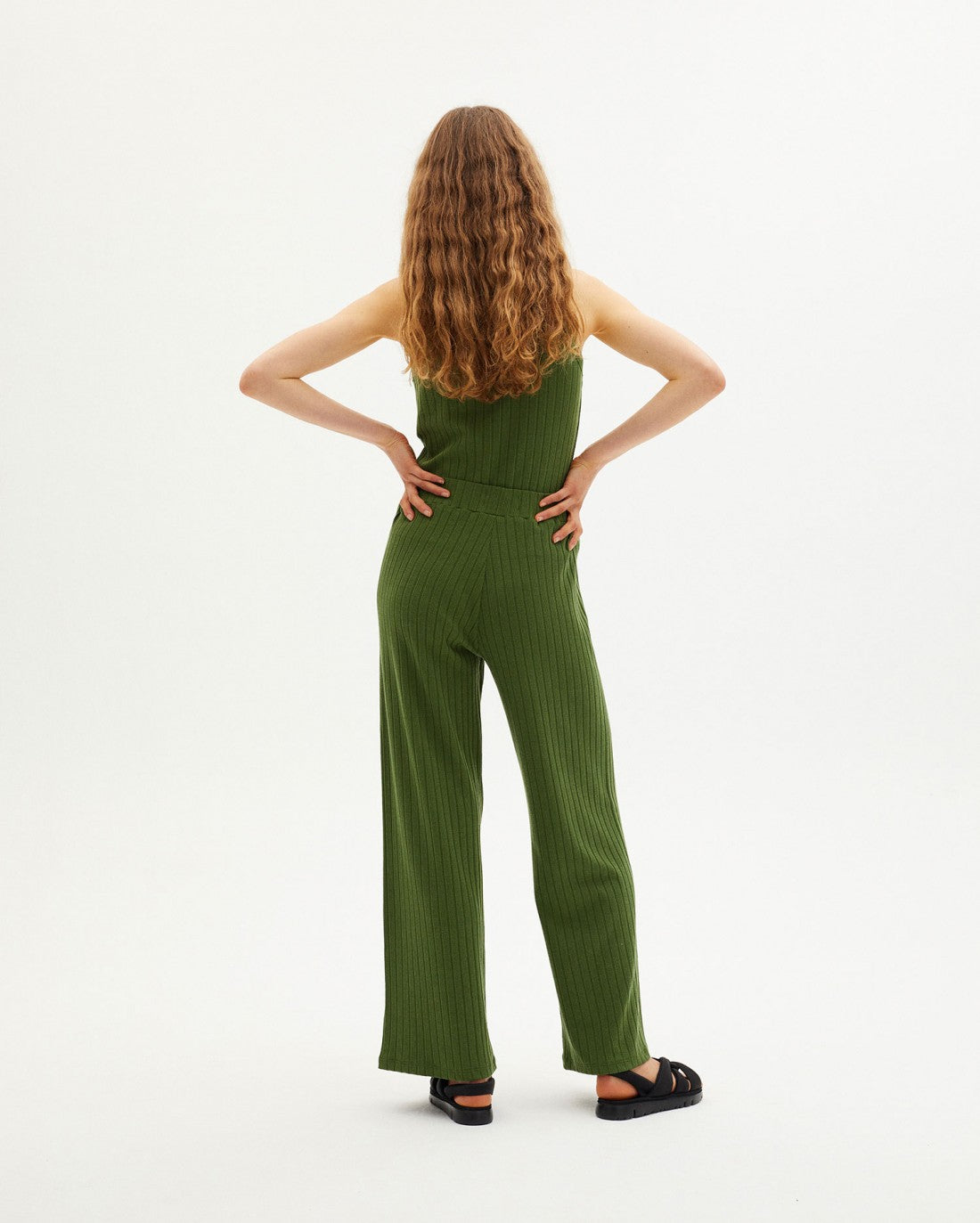 Pantalon ample vert en tencel et recyclé - green trash dalia pants