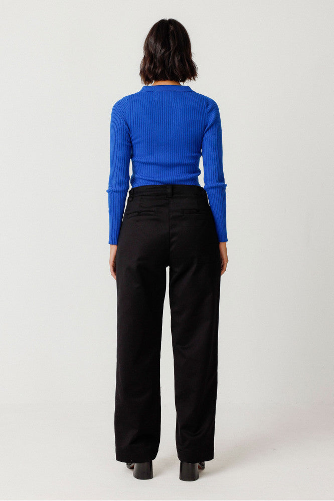 Pantalon ample en coton biologique | noir "pantalón delika black"