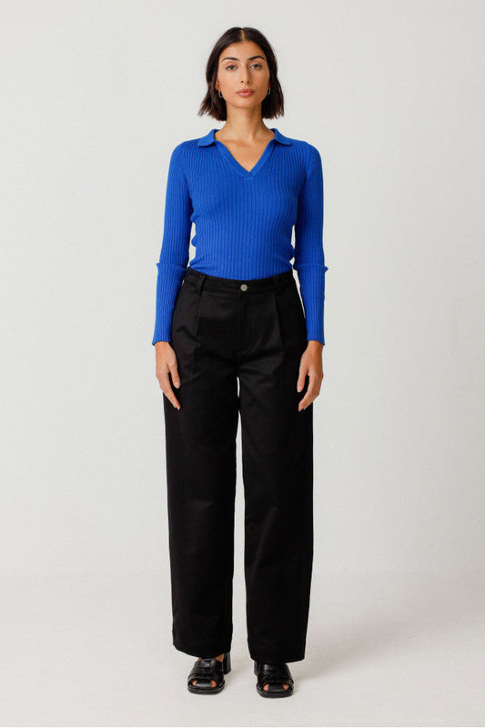 Pantalon ample en coton biologique | noir "pantalón delika black"