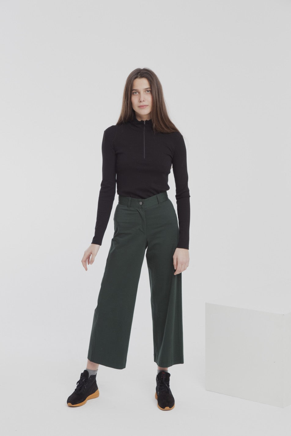 Pantalon large vert en coton bio - Elephant