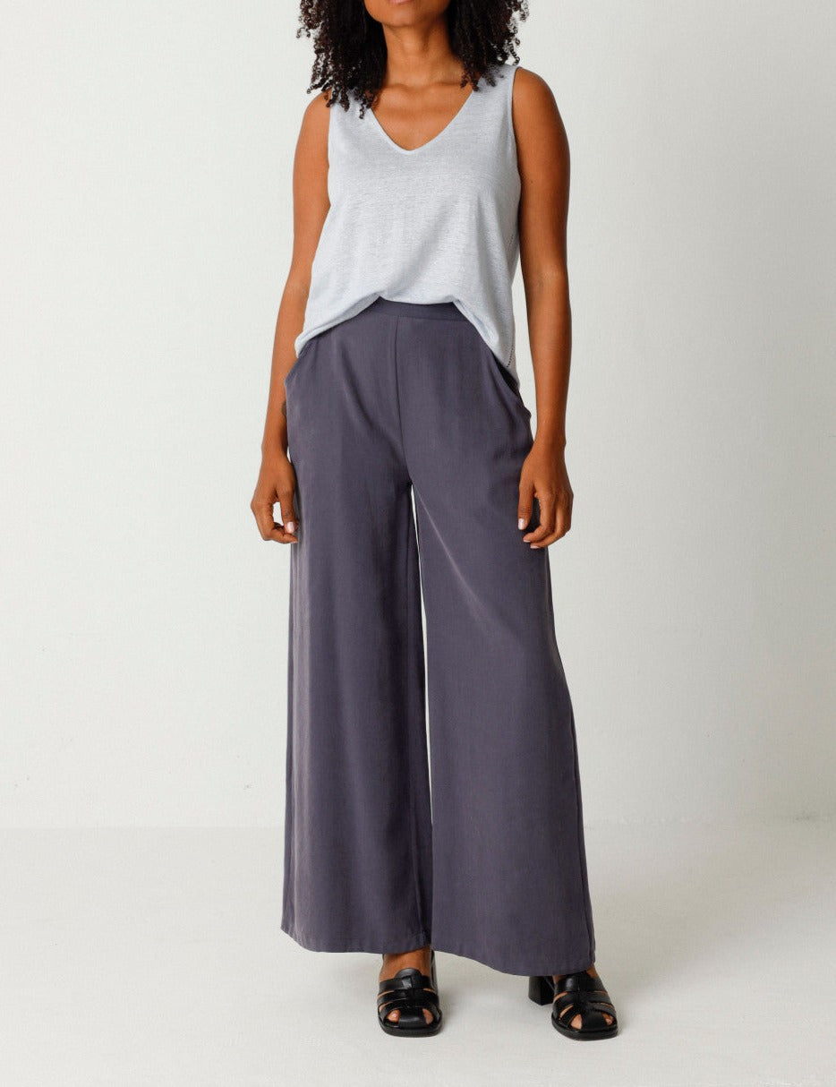 Pantalon ample en tencel | gris "klodin trouser dark grey"