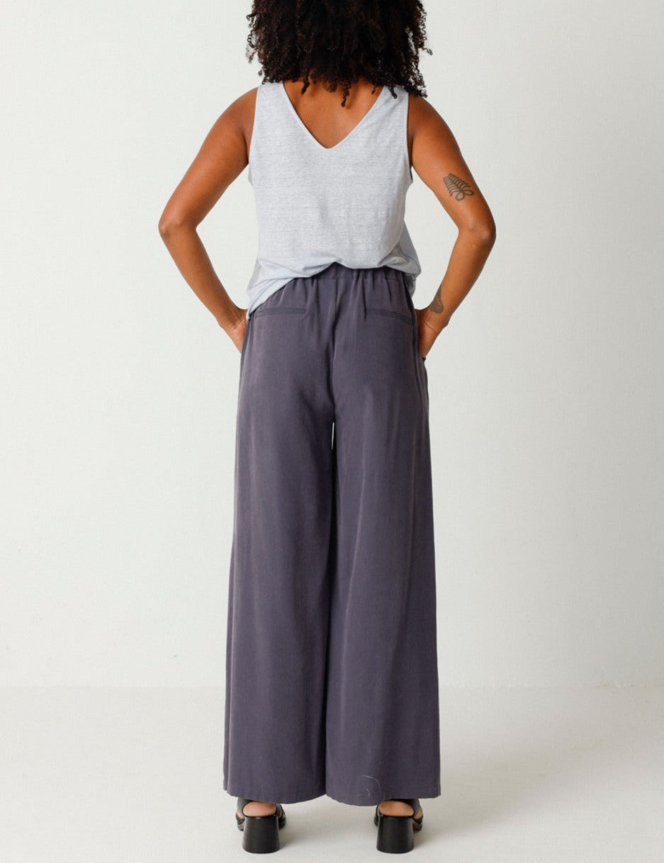 Pantalon ample en tencel | gris "klodin trouser dark grey"