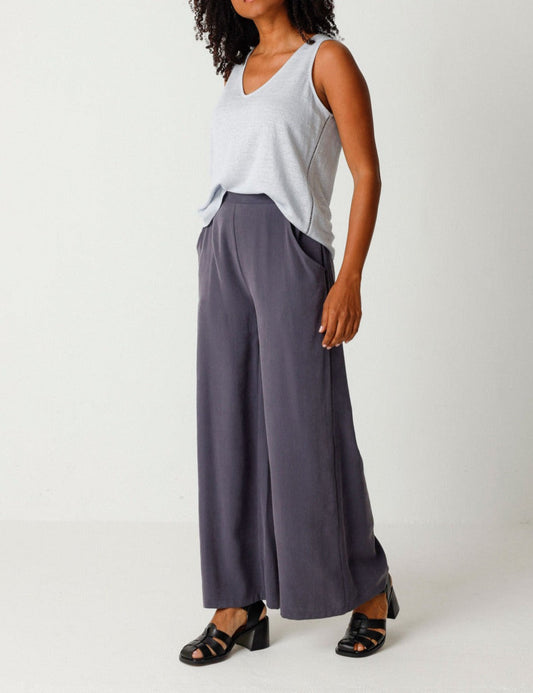 Pantalon ample en tencel | gris "klodin trouser dark grey"