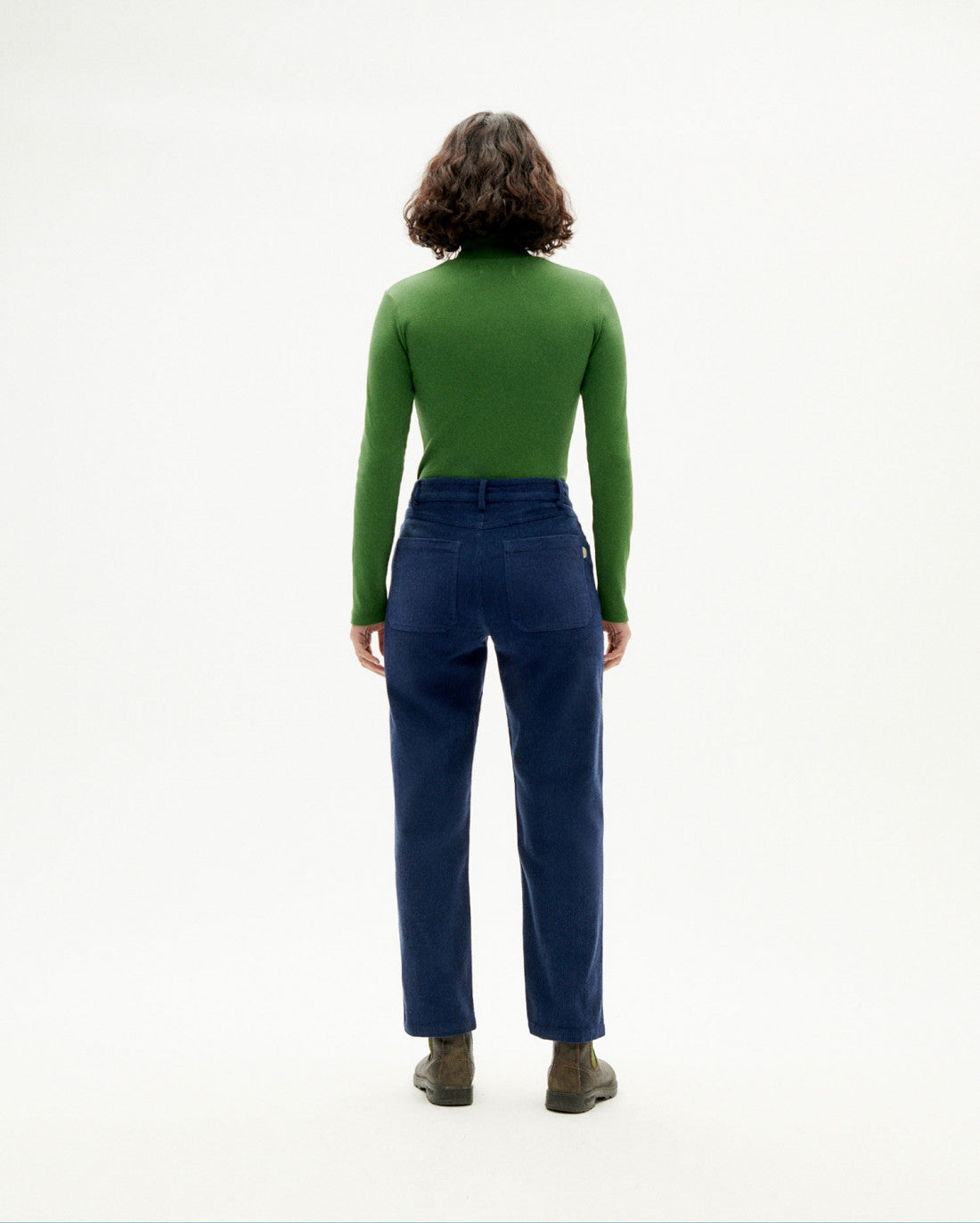 Pantalon droit marine velours en coton bio - navy corduroy nele pants