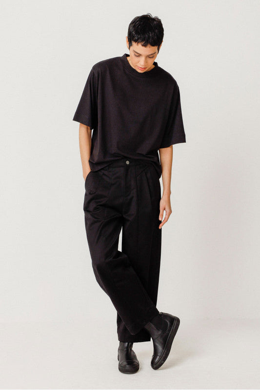 Pantalon ample en coton biologique | noir "pantalón niobe black"