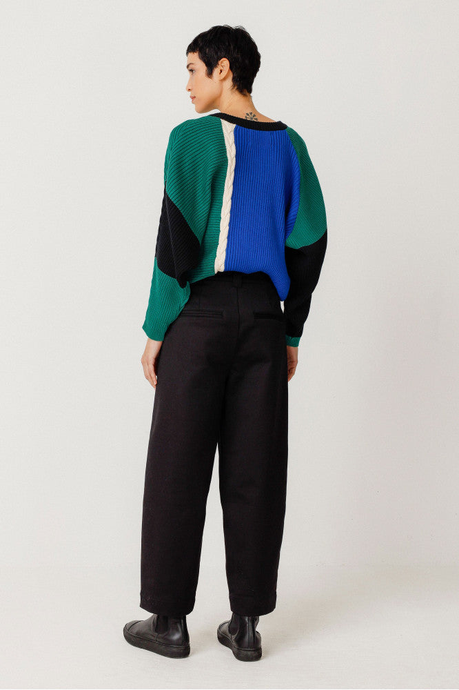 Pantalon ample en coton biologique | noir "pantalón niobe black"