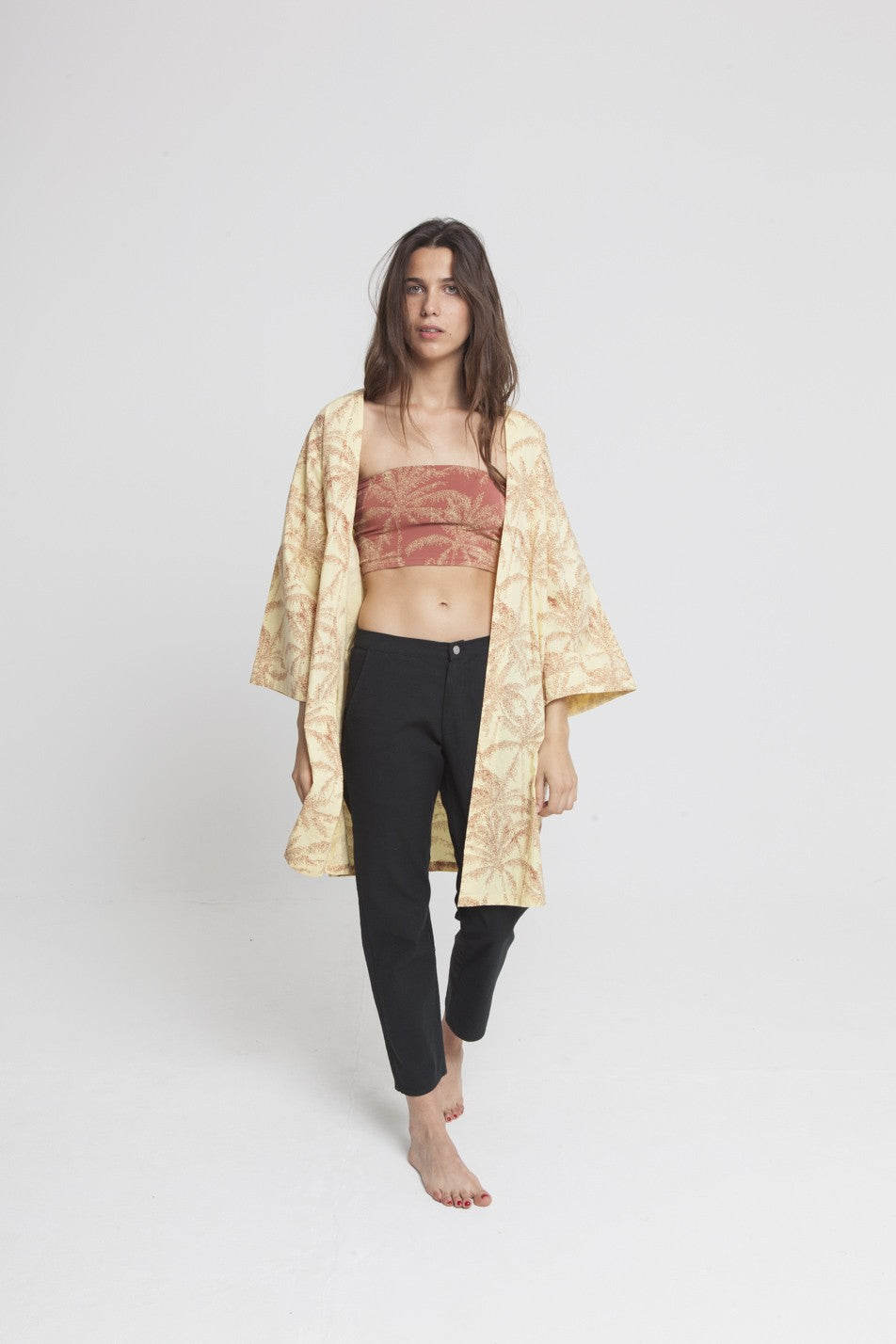 Pantalon droit noir en coton bio - Dafne